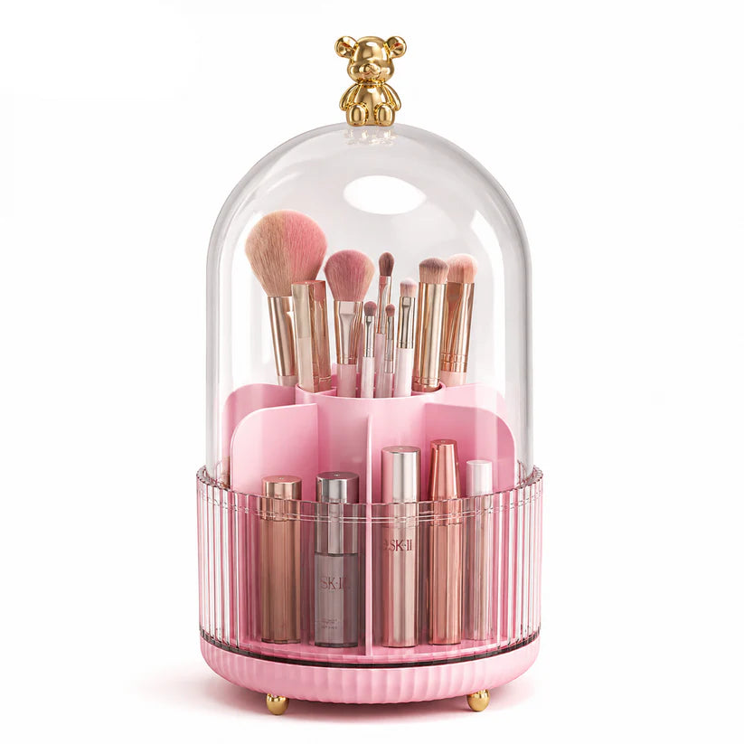 360° Rotating Makeup Brush Organizer